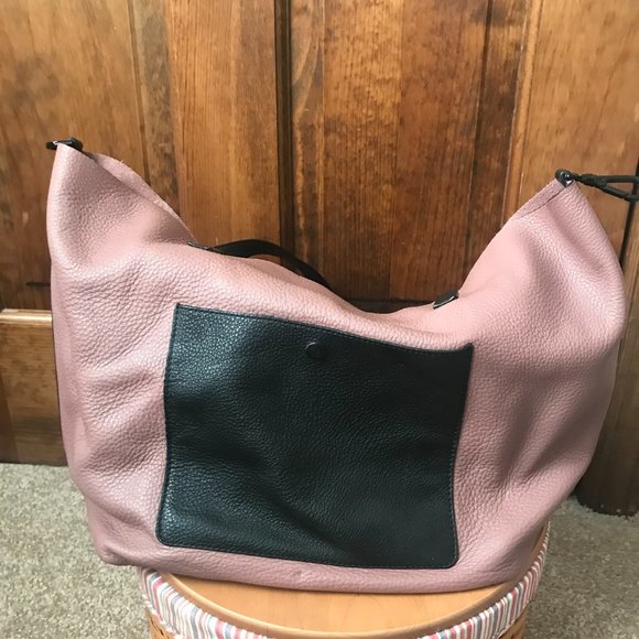 Michael Kors Colgate XL Mauve & Black Pebbled Leather Grab Bag - Picture 10 of 16
